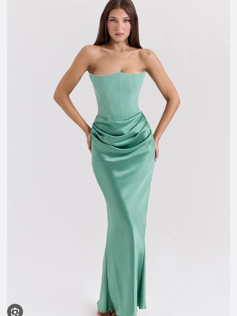 House of CB Persephone Strapless Satin Corset Dress